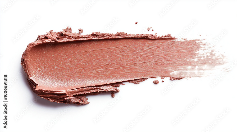 a single, elegant swatch of warm caramel lipstick on white background, with soft color gradients and subtle sheen to highlight the texture and glossiness of lip makeup a single, elegant swatch of warm caramel lipstick on white background, with soft color gradients and subtle sheen to highlight the texture and glossiness of lip makeup