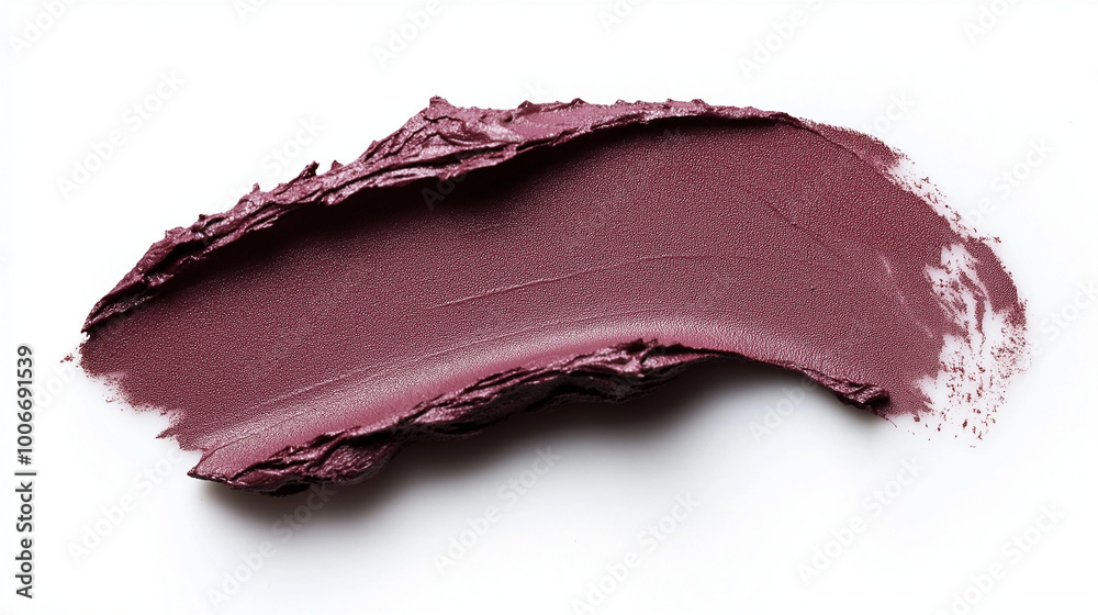 a single, elegant swatch of warm mauve lipstick on white background, with soft color gradients and subtle sheen to highlight the texture and glossiness of lip makeup a single, elegant swatch of warm mauve lipstick on white background, with soft color gradients and subtle sheen to highlight the texture and glossiness of lip makeup