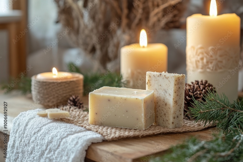promote sustainable living with eco-friendly organic soap gifts in a cozy bathroom setting concept banner for organic soap gifts promote sustainable living with eco-friendly organic soap gifts in a cozy bathroom setting concept banner for organic soap gifts