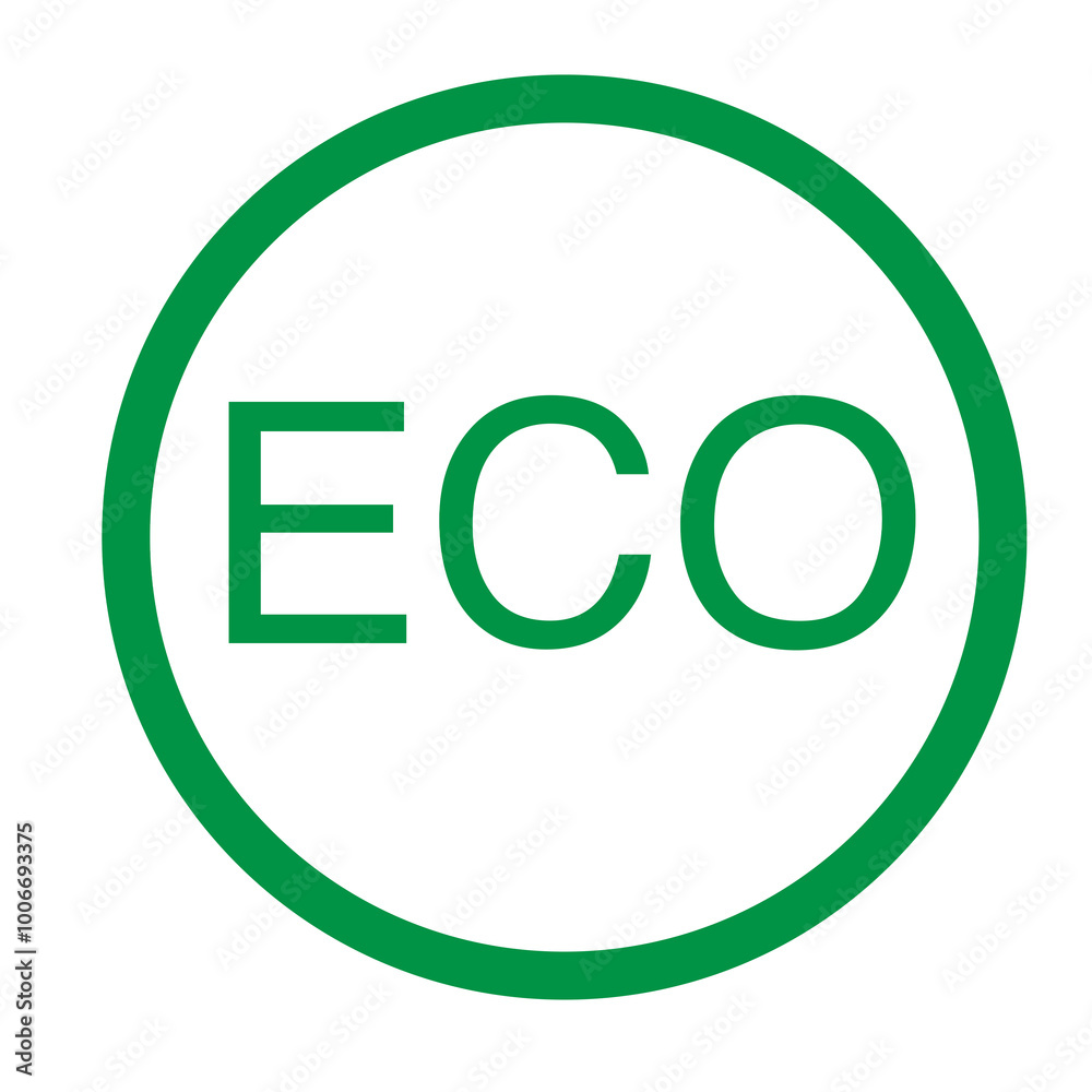ECO sign on a blank background. Perfect for eco-friendly, sustainability, or environmental projects.