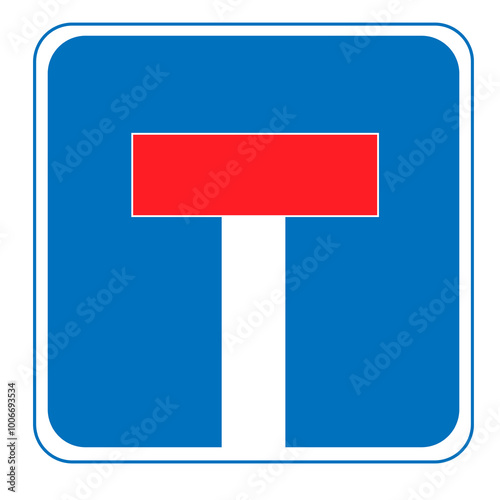 Dead end sign on a blank background. Ideal for traffic, road safety, or urban planning.