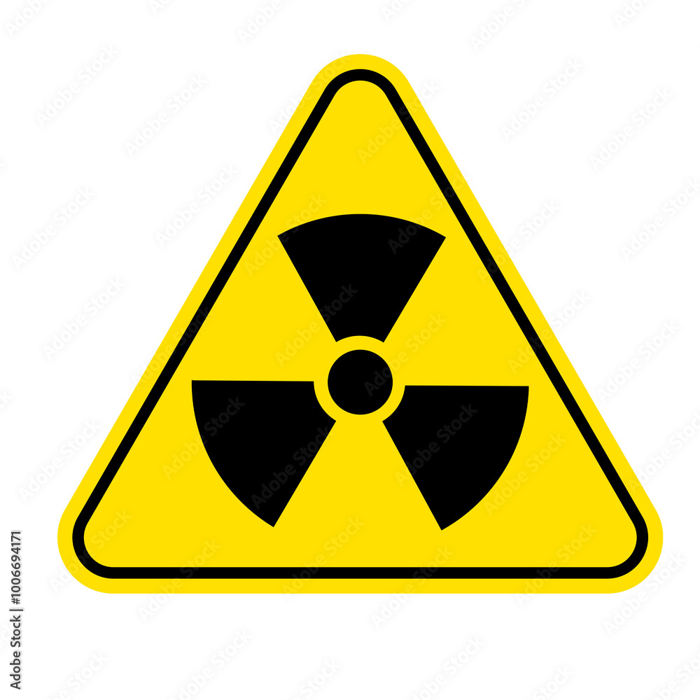 Radiation sign on a blank background. Ideal for safety warnings, hazard identification, or environmental awareness. Radiation sign on a blank background. Ideal for safety warnings, hazard identification, or environmental awareness.