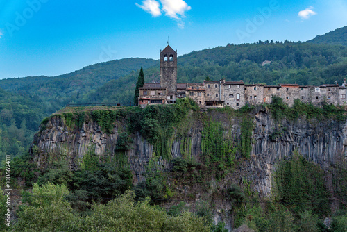 View from below of the Medieval village Castellfollit de la Roca