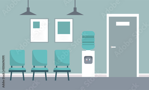 Empty waiting room for patients. Vector stock