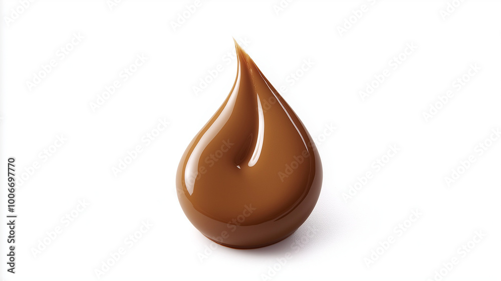 an exquisite swatch of toffee swirl liquid foundation on a pristine white background an exquisite swatch of toffee swirl liquid foundation on a pristine white background