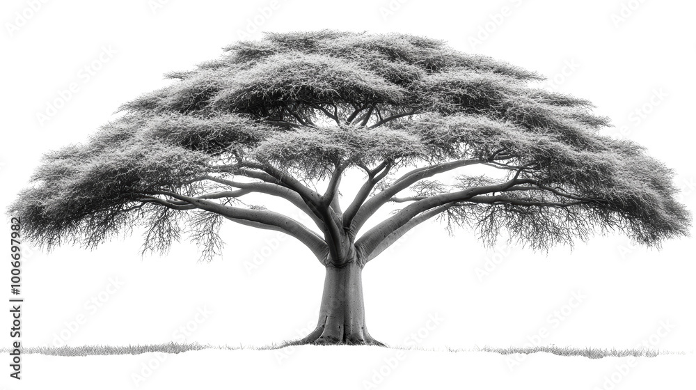 Fototapeta premium Abstract Tree with Glitch Effect