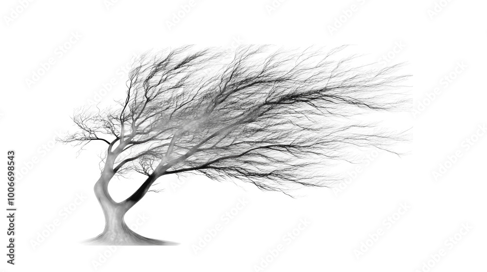 Abstract Tree Silhouette with Glitched Background Abstract Tree Silhouette with Glitched Background