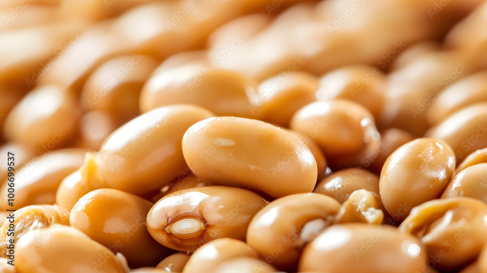 Natto beans close-up texture-focused element macro photography Natto beans close-up texture-focused element macro photography
