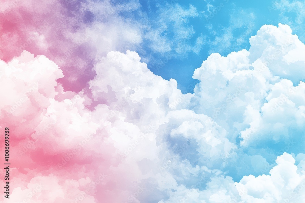 A serene sky filled with soft, fluffy clouds in hues of pink and blue, perfect for backgrounds or calming scenes in various creative projects. A serene sky filled with soft, fluffy clouds in hues of pink and blue, perfect for backgrounds or calming scenes in various creative projects.