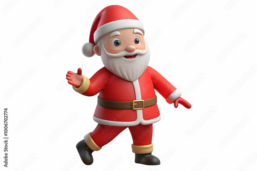 3D Santa Leading a Festive Christmas Parade Vector Illustration - Ideal for Infographics, Isolated on White Background 3D Santa Leading a Festive Christmas Parade Vector Illustration - Ideal for Infographics, Isolated on White Background