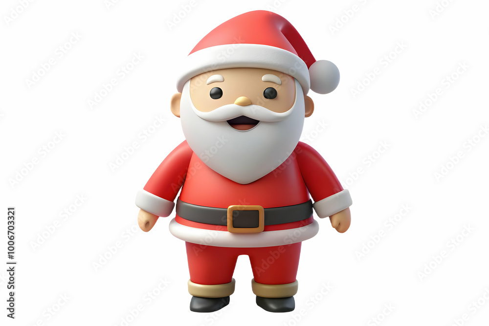 Flat Santa Illustration: Present Santa with Joyful Expression on Plain White Background - Dynamic Vector Art for Business Use Flat Santa Illustration: Present Santa with Joyful Expression on Plain White Background - Dynamic Vector Art for Business Use