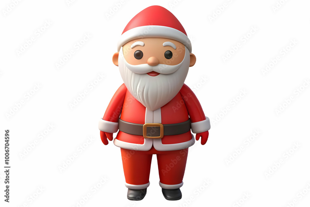 3D Santa Icon on Plain White Background - Joyful Expression and Dynamic Side-to-Side Motion for Clean Copy Space 3D Santa Icon on Plain White Background - Joyful Expression and Dynamic Side-to-Side Motion for Clean Copy Space