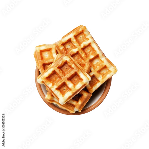 Crispy Golden Waffles in a Bowl