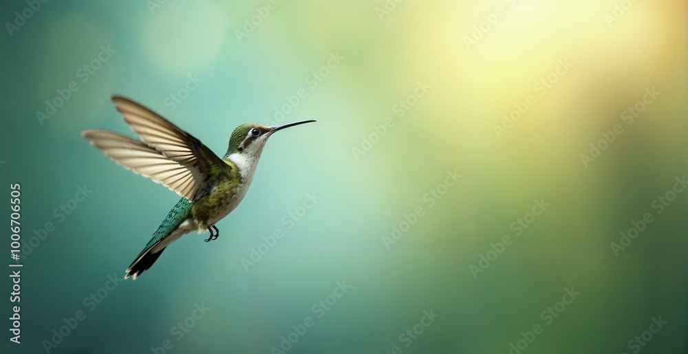 Fototapeta premium Hummingbird bird. Close-up, instead of for text