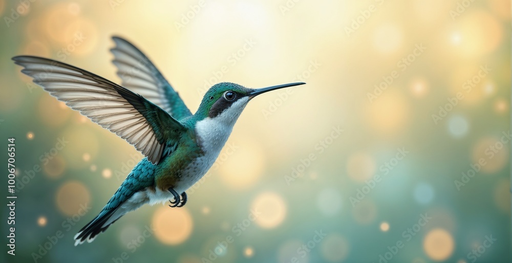Fototapeta premium Hummingbird bird. Close-up, instead of for text