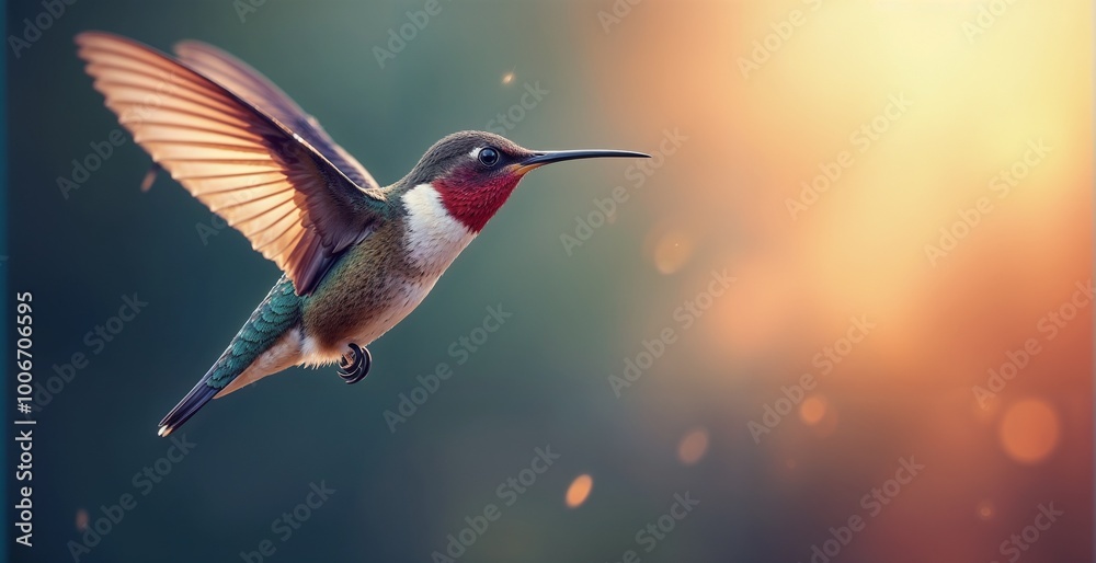Fototapeta premium Hummingbird bird. Close-up, instead of for text