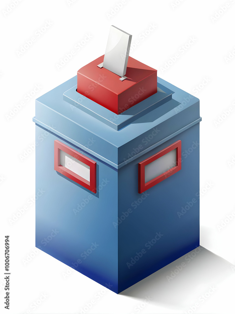 Ballot Box Building Block Concept: Vector Illustration of Democracy Foundation with Civic Icons, Isolated on White Background for Stock Photo Use