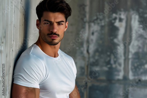 Man wearing white Tshirt