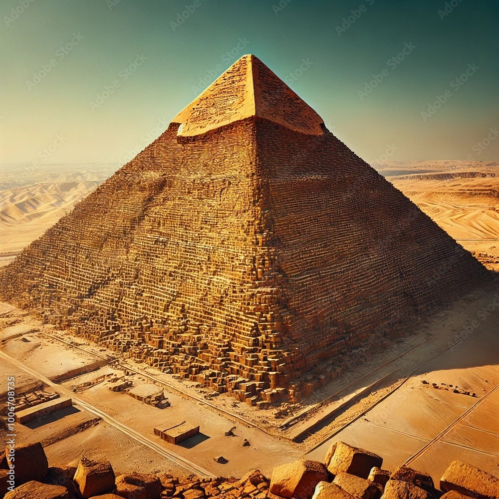 Pyramid Detailed A detailed image of the Pyramid. The pyramid is shown from a low-angle ...