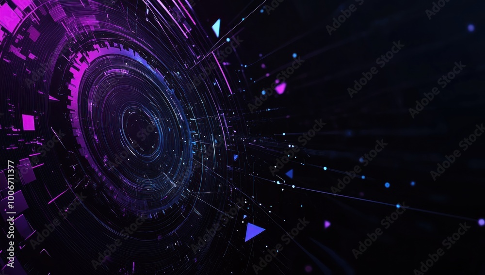Fototapeta premium Abstract Digital Art with Neon Glow