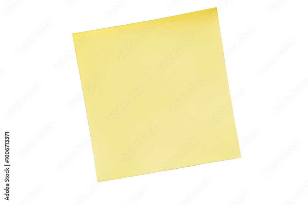 Yellow sticky note with copy space on transparent background Yellow sticky note with copy space on transparent background