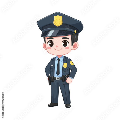 Cute Police Vector