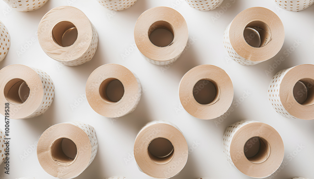 Rolls of toilet paper on white background Rolls of toilet paper on white background