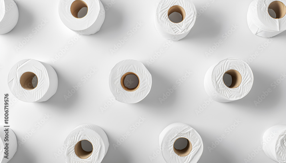 Rolls of toilet paper on white background Rolls of toilet paper on white background