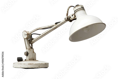 An elegant desk lamp featuring a classic design and adjustable arm for focused lighting in any workspace.