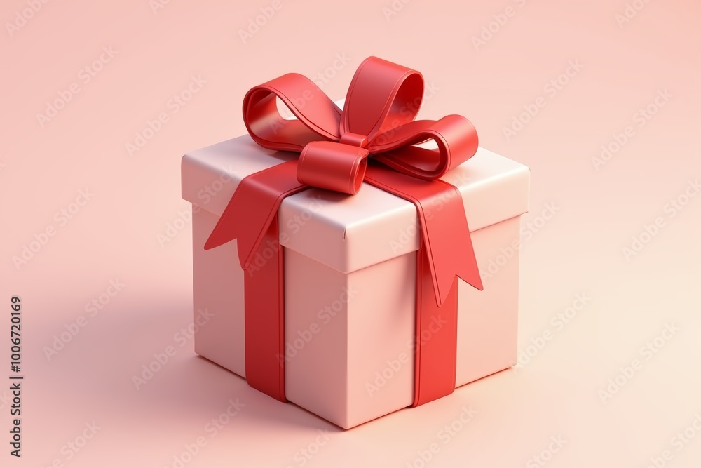 Joyful 3D Render of a Beautifully Wrapped Gift Box with a Large Bow Celebrating the Spirit of Giving Joyful 3D Render of a Beautifully Wrapped Gift Box with a Large Bow Celebrating the Spirit of Giving