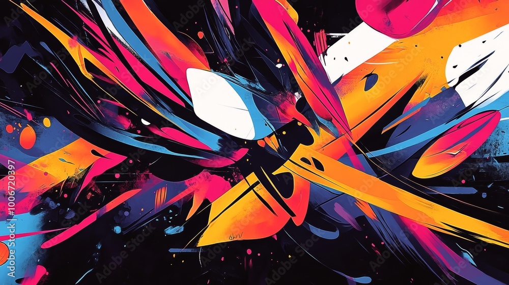 A vivid abstract painting filled with explosive colors and dynamic lines, capturing motion and energy in artistic expression. A vivid abstract painting filled with explosive colors and dynamic lines, capturing motion and energy in artistic expression.
