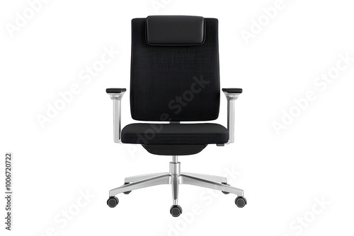 Stylish black office chair with ergonomic design, perfect for modern workspaces and comfort during long hours of sitting.