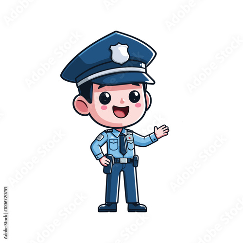 Cute Police Vector
