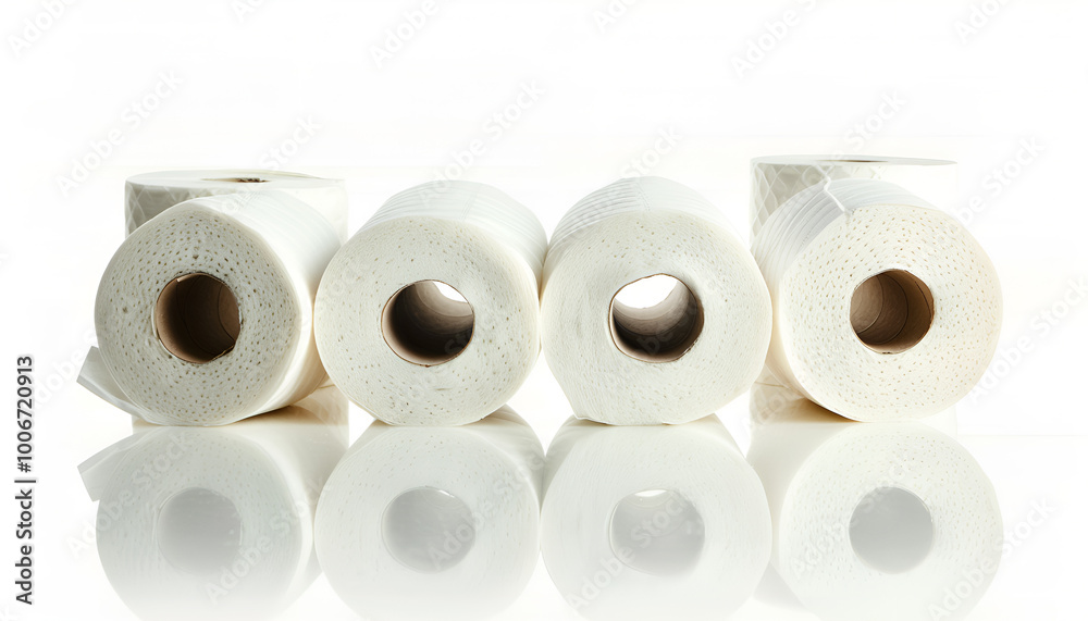 Rolls of toilet paper on white background Rolls of toilet paper on white background