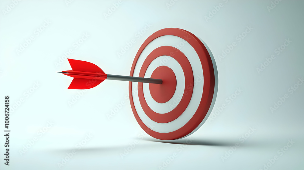 3D Floating Target and Arrow Icon: Symbolizing Strategic Goals Achievement - Vector Image for Infographics and Goal Setting Materials 3D Floating Target and Arrow Icon: Symbolizing Strategic Goals Achievement - Vector Image for Infographics and Goal Setting Materials