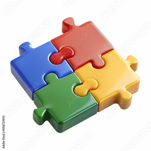 Vector Illustration of Jigsaw Map of Voting Districts for Redistricting Concept - Isolated on White Background with Room for Labels photo