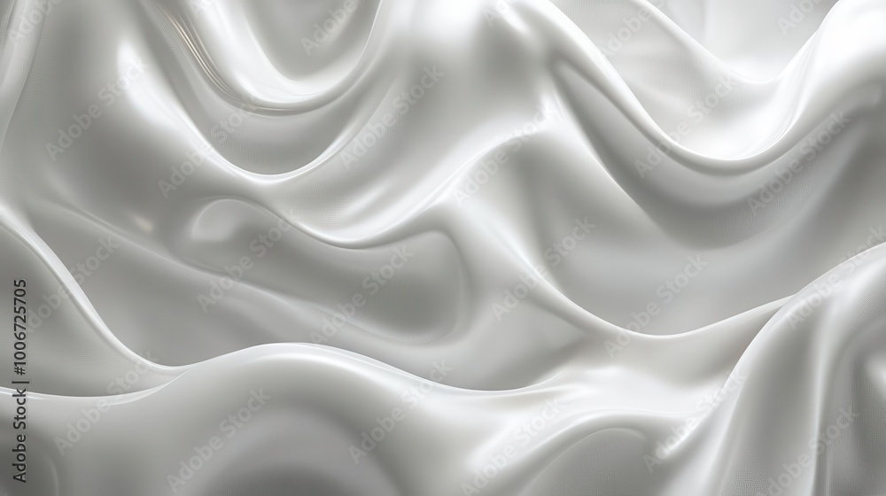 subtle white waves seamless abstract texture with soft, glossy undulations for elegant design