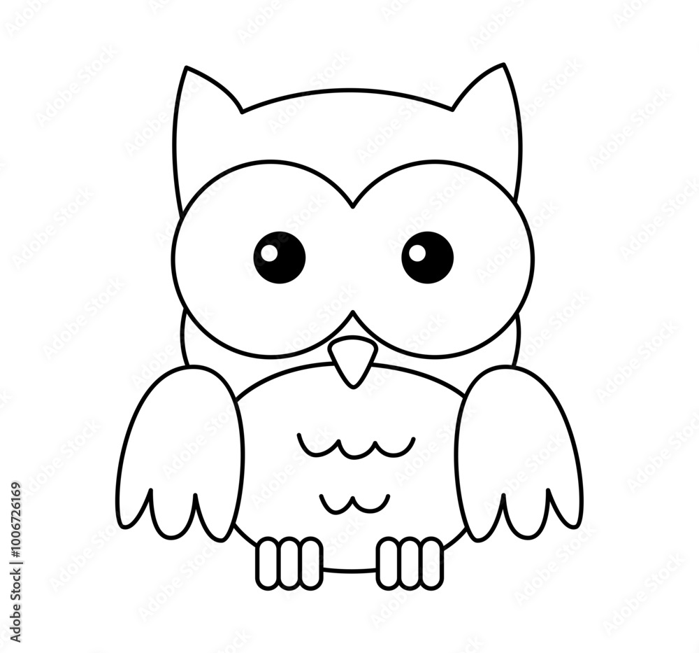 Fototapeta premium Owl vector outline