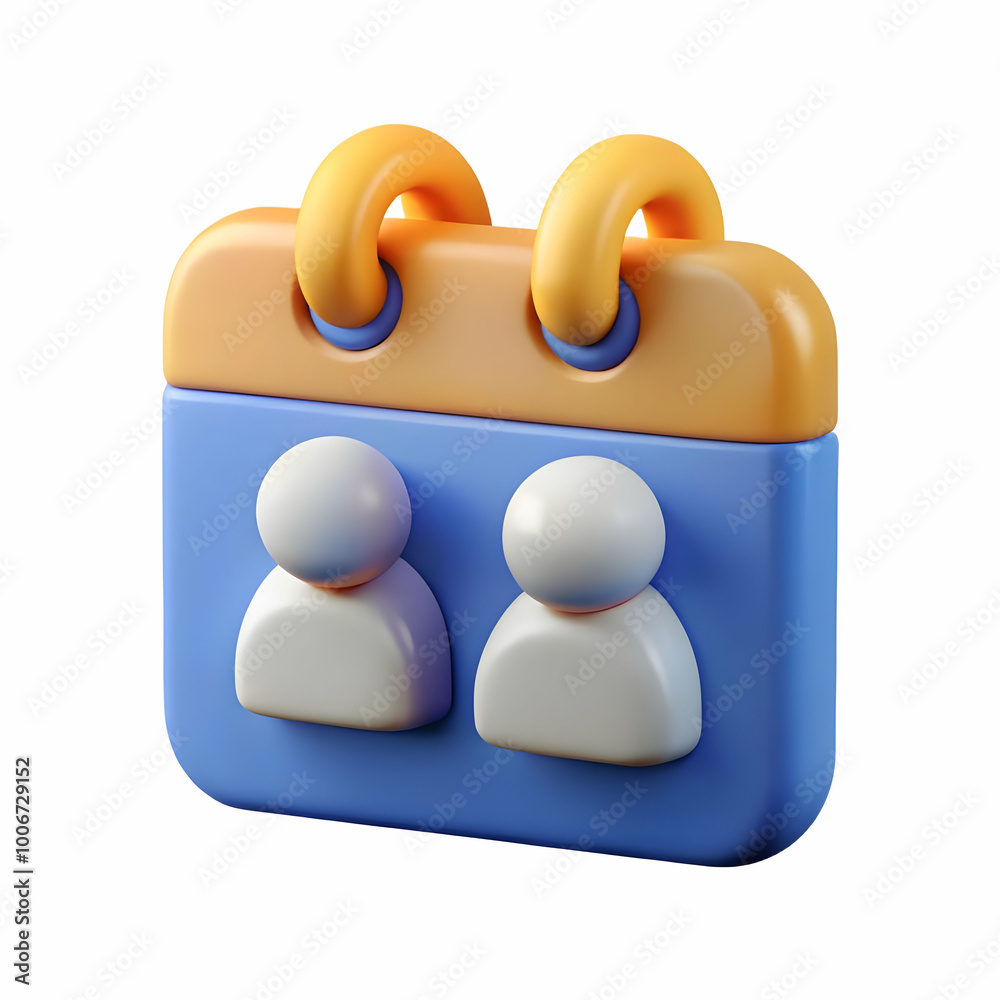 3D Icon of Creative Team Brainstorming Ideas for 2025, Capturing Candid Moments & Collaboration Energy with Calendars on Isolated White Background