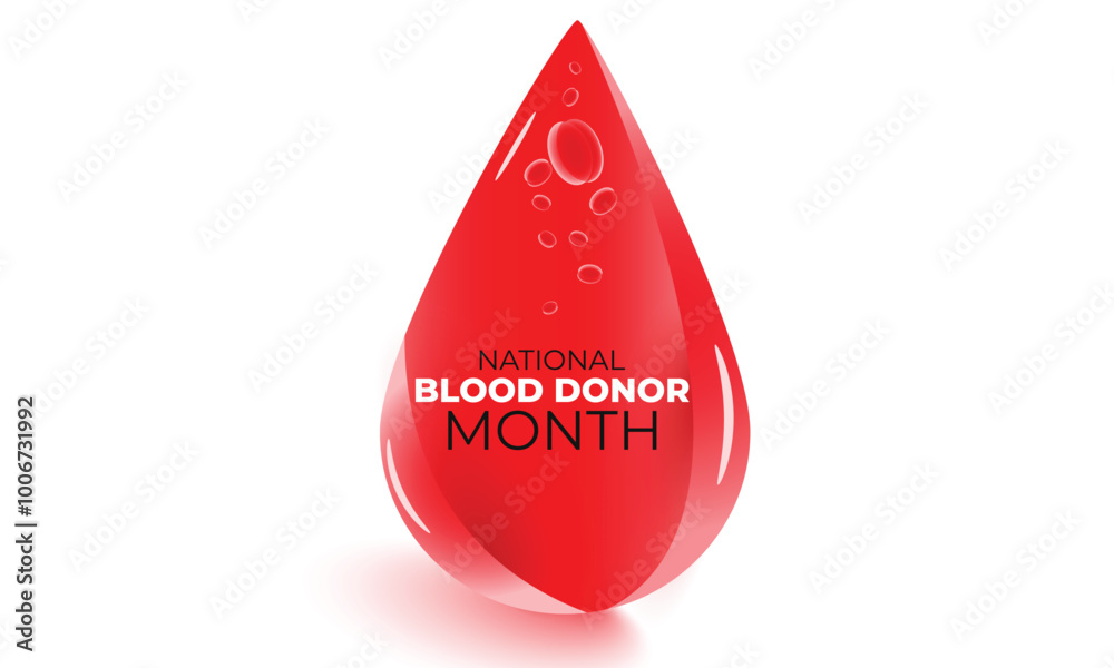 Fototapeta premium National Blood donor month. background, banner, card, poster, template. Vector illustration.