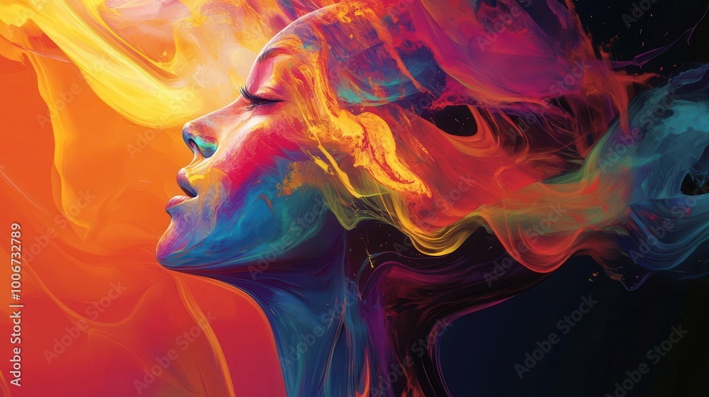 surreal digital illustration of a human head exploding into swirling colors, shapes, and abstract thoughts. vibrant, dreamlike quality. surreal digital illustration of a human head exploding into swirling colors, shapes, and abstract thoughts. vibrant, dreamlike quality.