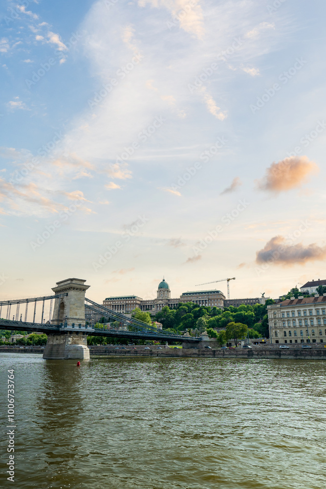 Fototapeta premium Buda Castle building by Danube river, Budapest, Hungary