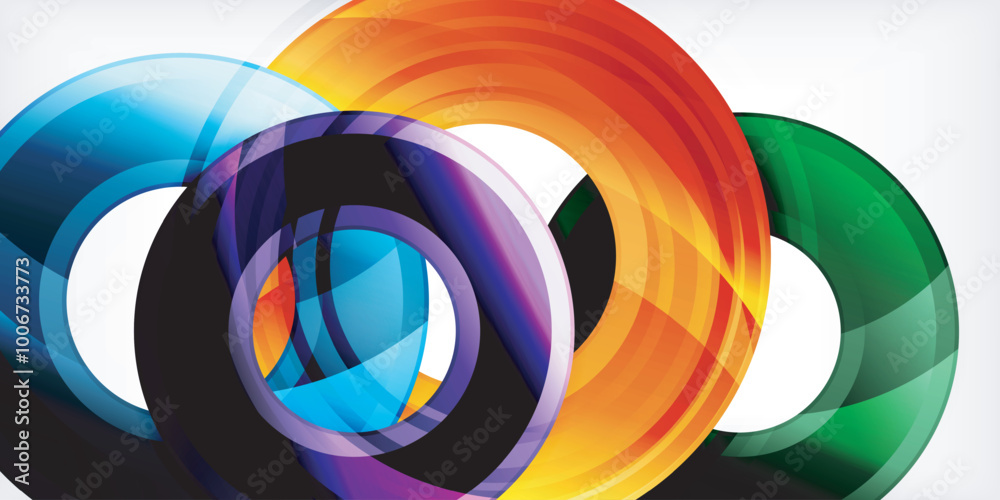 Bright colorful circles with light effects. Abstract background Bright colorful circles with light effects. Abstract background