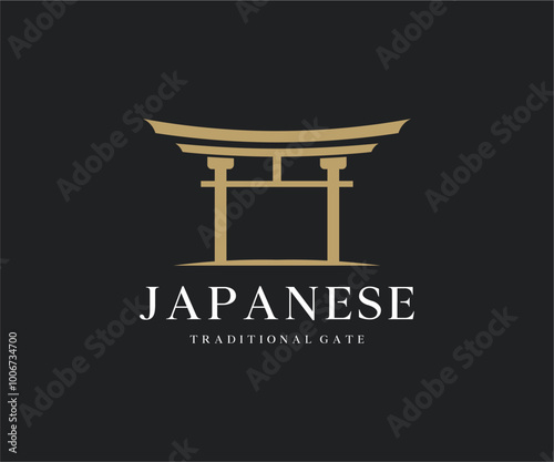 japanese gate vector logo