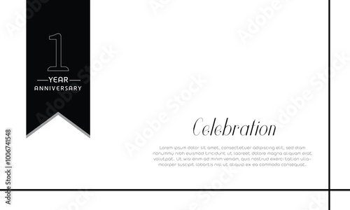 Elegant 1st Anniversary Template - Celebrate Your Milestone! Premium EPS File for Stunning Anniversary Designs.