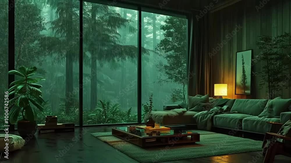 living room with a window