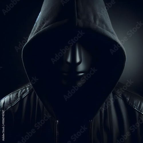 Masked Figure Hidden in Shadows photo