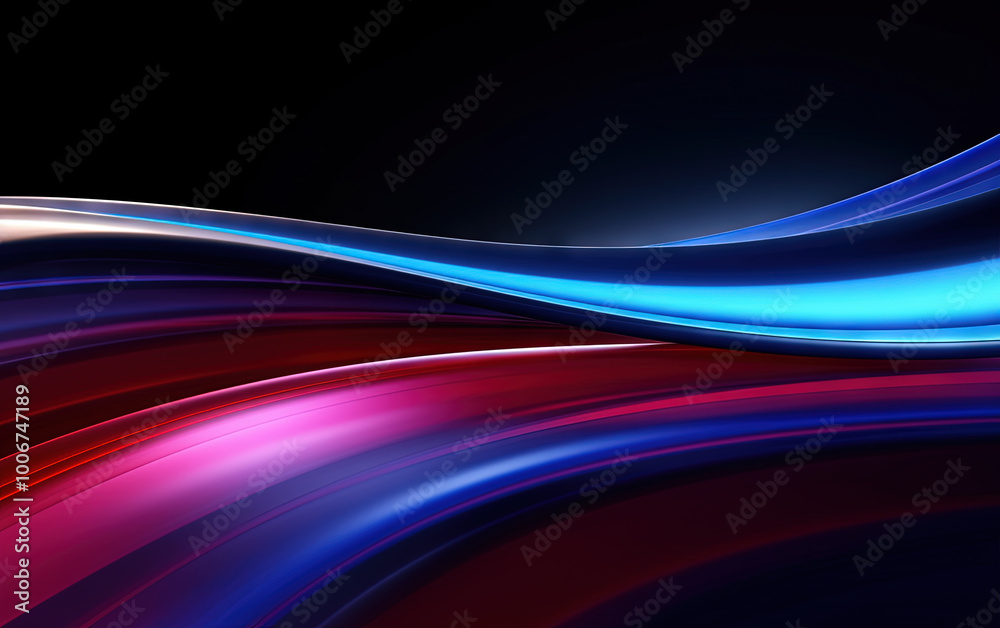 Naklejka premium Vibrant abstract waveform with fluid motion and colorful gradients. Generated AI.