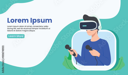 landing page illustrationuse of VR photo