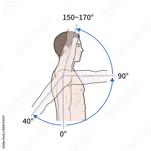 어깨관절범위 설명 메디컬일러스트